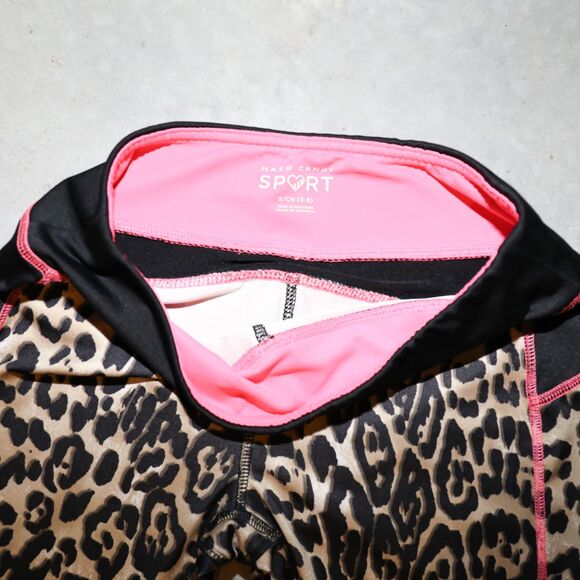 Y2K Leopard Print Biker Shorts Summer Casual Workout Leggings Size Small - Picture 4 of 4